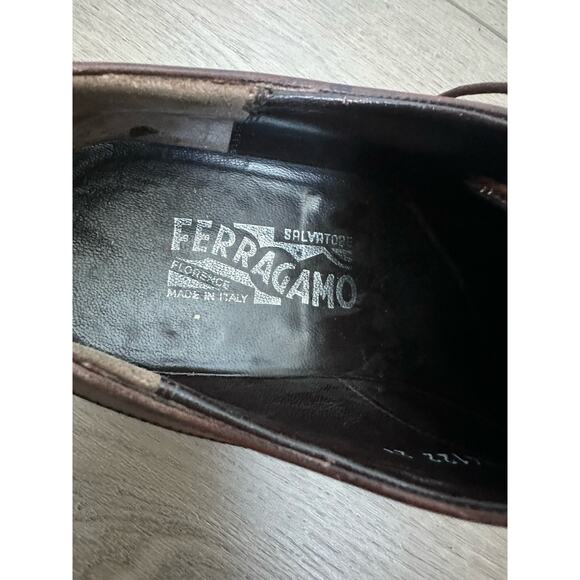 Salvatore Ferragamo Mancini Lace Up Brown Leather Dress Shoes Mens Size 8.5 D main image 4